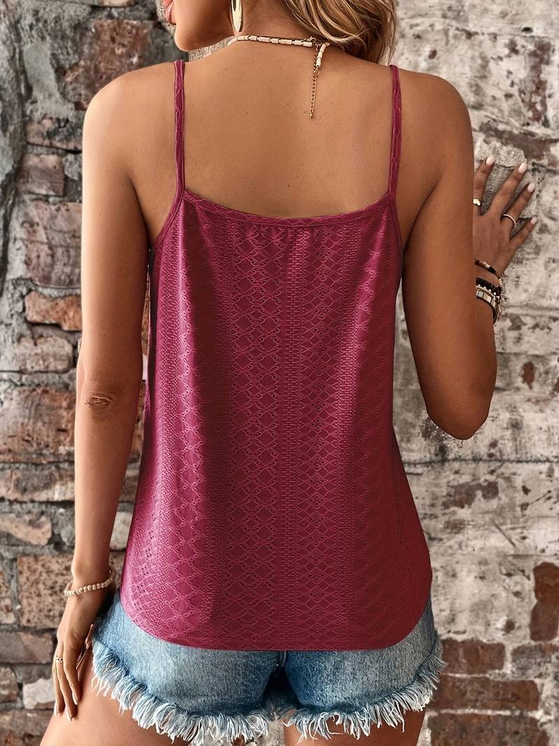 Women's Lace V-Neck Camisole Top with Thin Straps