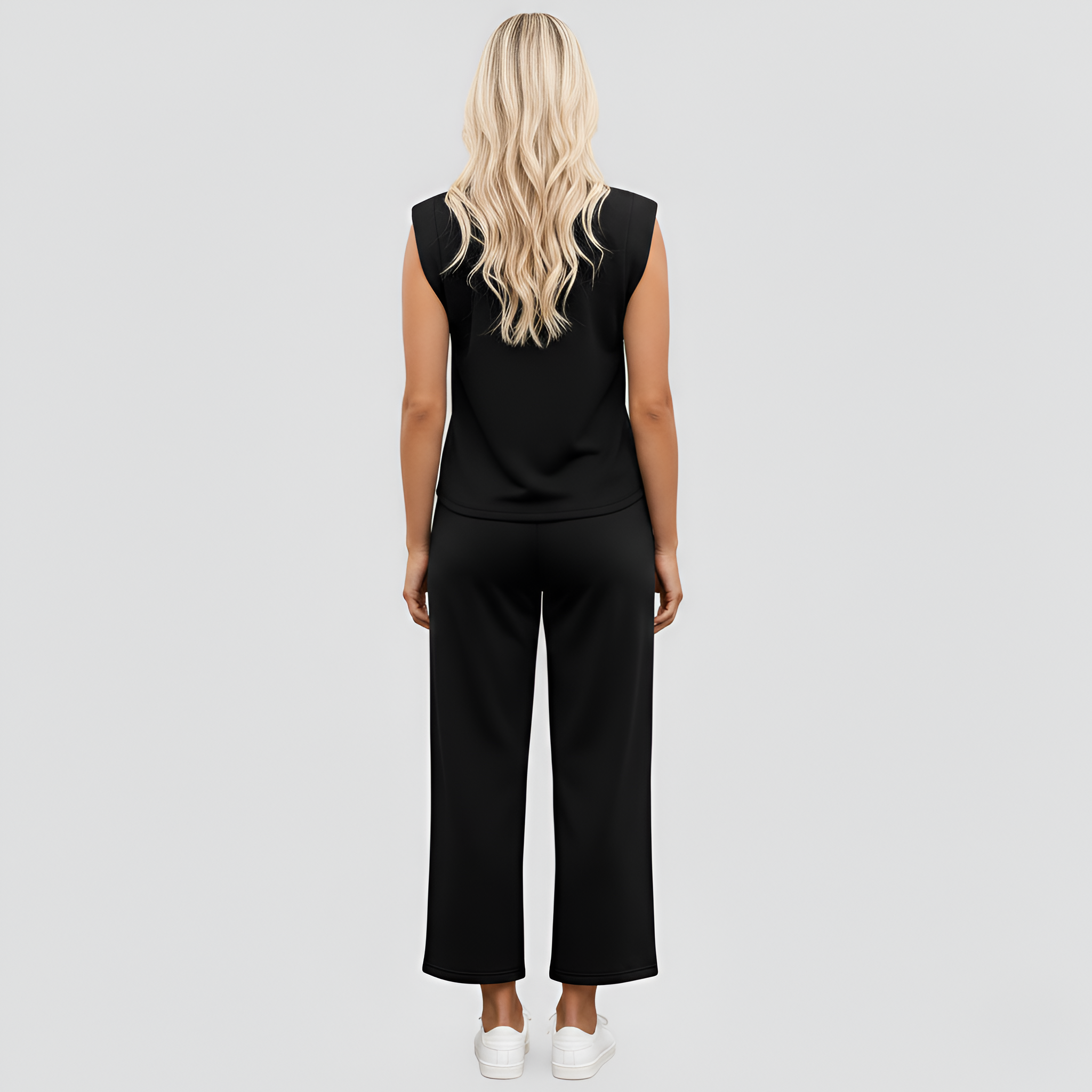 Women's Sleeveless Top and Wide Leg Pants Lounge Set
