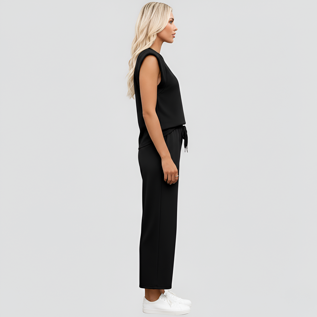 Women's Sleeveless Top and Wide Leg Pants Lounge Set