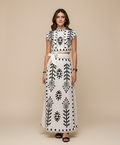 Women's Embroidered Crop Top and Maxi Skirt Two-Piece Set