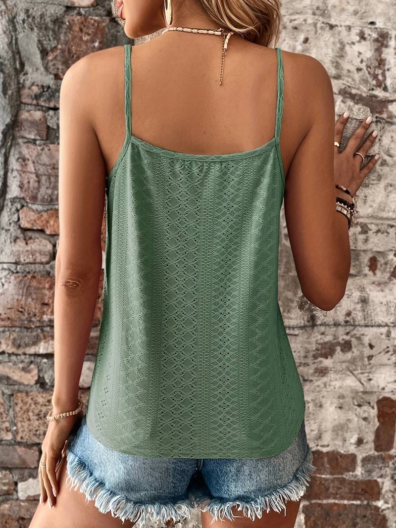 Women's Lace V-Neck Camisole Top with Thin Straps